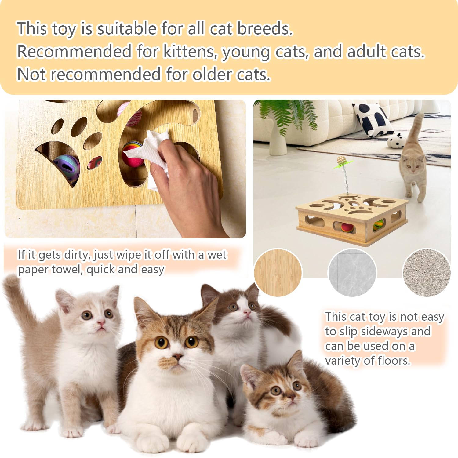 MUCAOL rustic design complements home decor while keeping cats entertained.