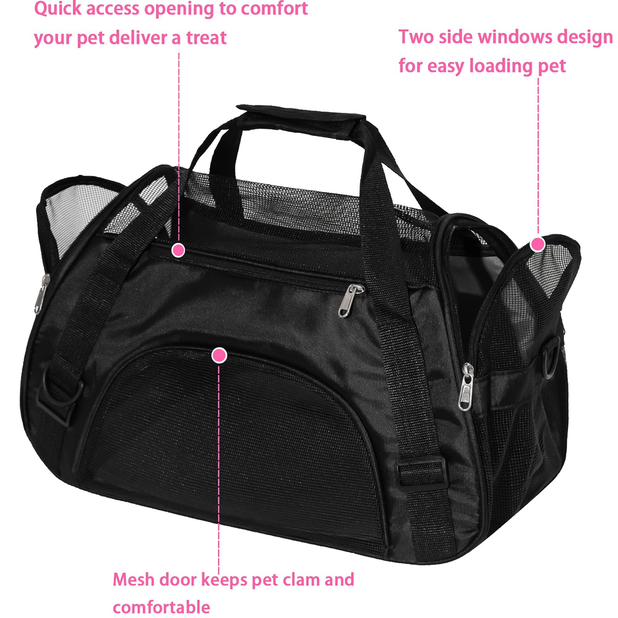 MuchL medium carrier measures 17 by 9 by 10.5 inches for small pets