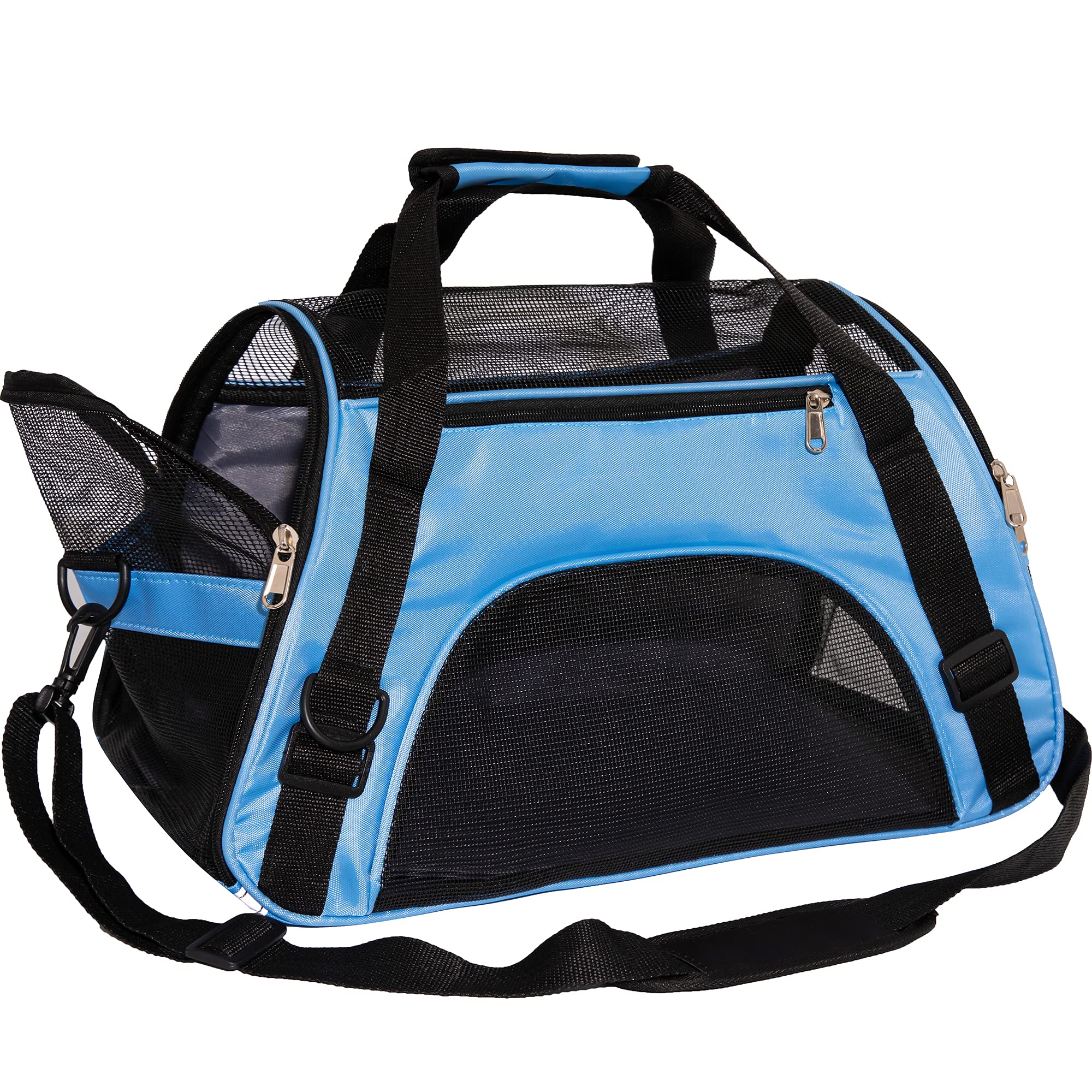 MuchL Pet Carrier medium blue ventilation mesh ensures breathability for comfort