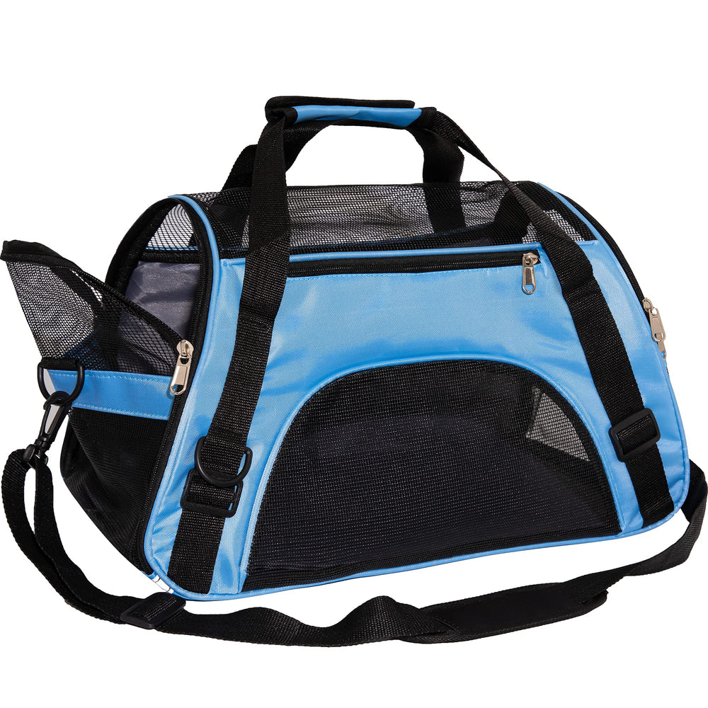 MuchL Pet Carrier medium blue ventilation mesh ensures breathability for comfort