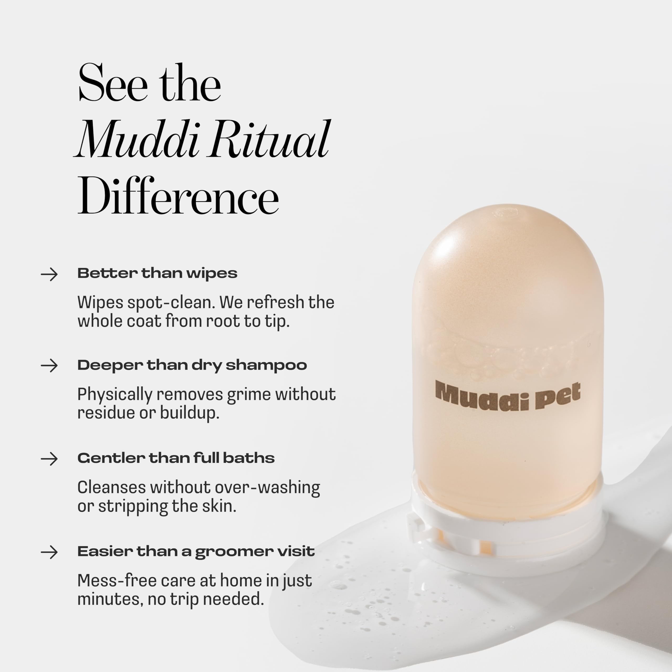 Muddi Pet botanicals close-up illustrates skin-soothing ingredients in action.