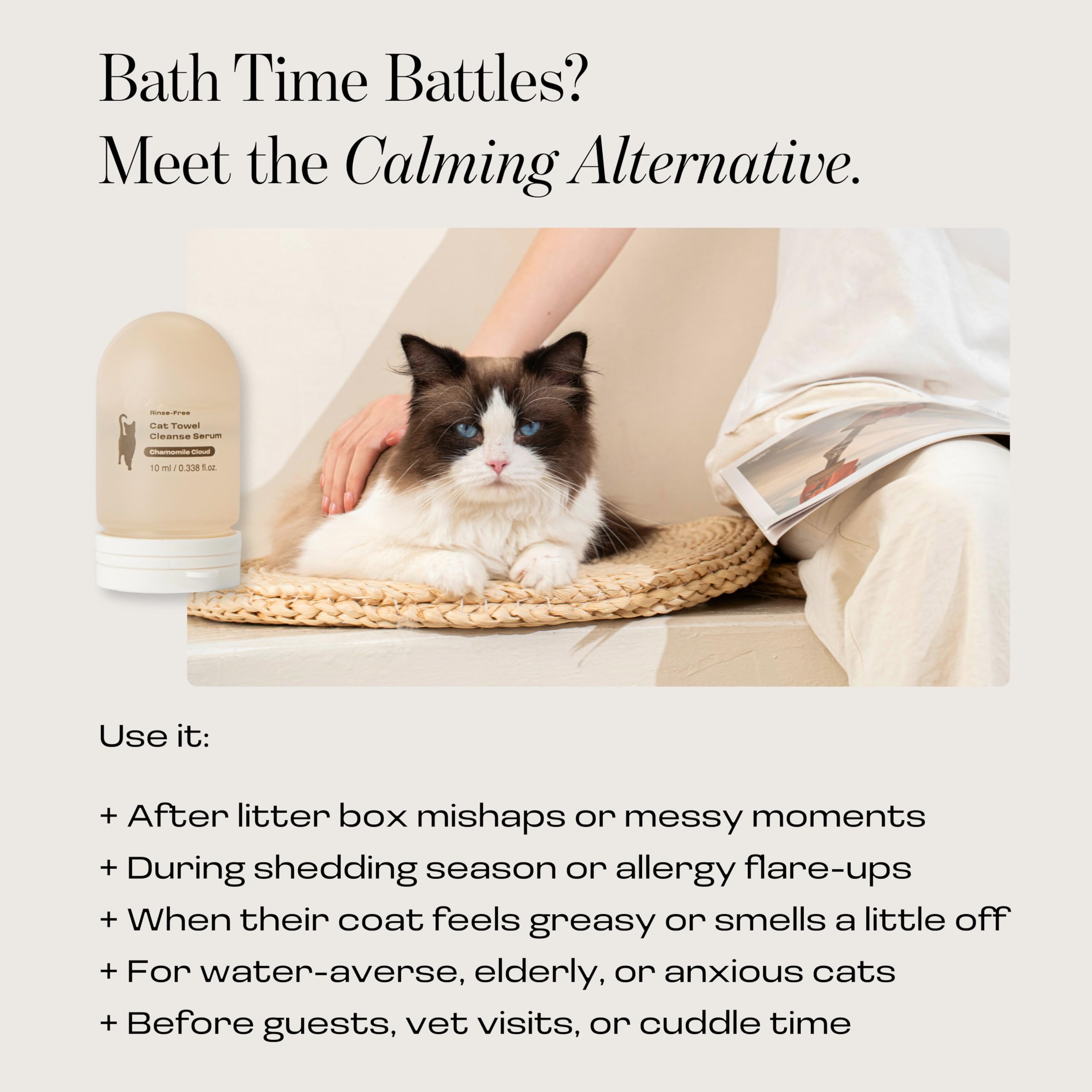 Muddi Pet longhair grooming session showing quick, stress-free care for fluffy coats.