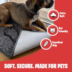 MUDGUARD MAT non-slip backing keeps the mat secure on tile or wood floors