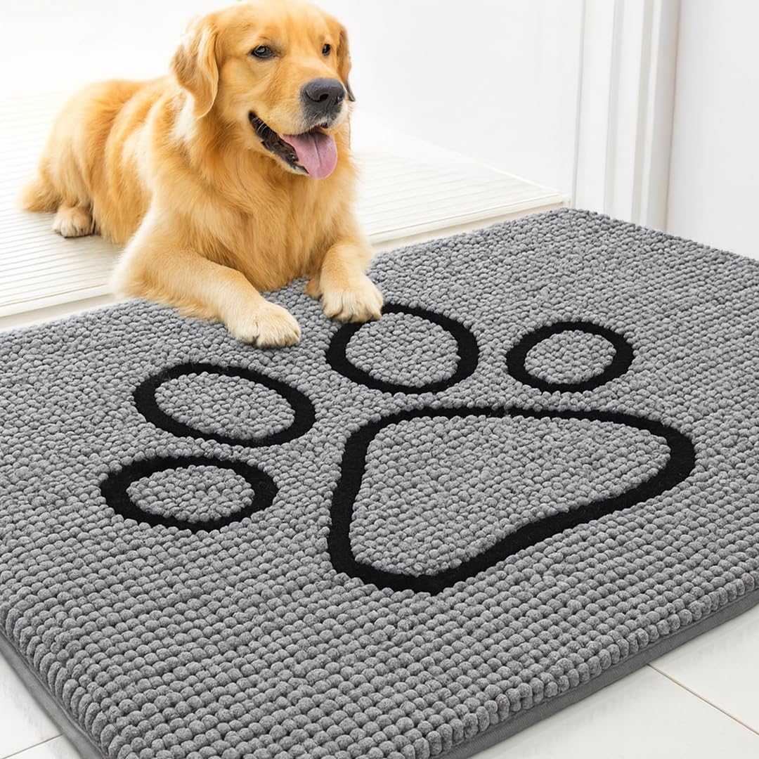 MUDGUARD MAT paw-design door mat catches dirt at the doorway for cleaner entry