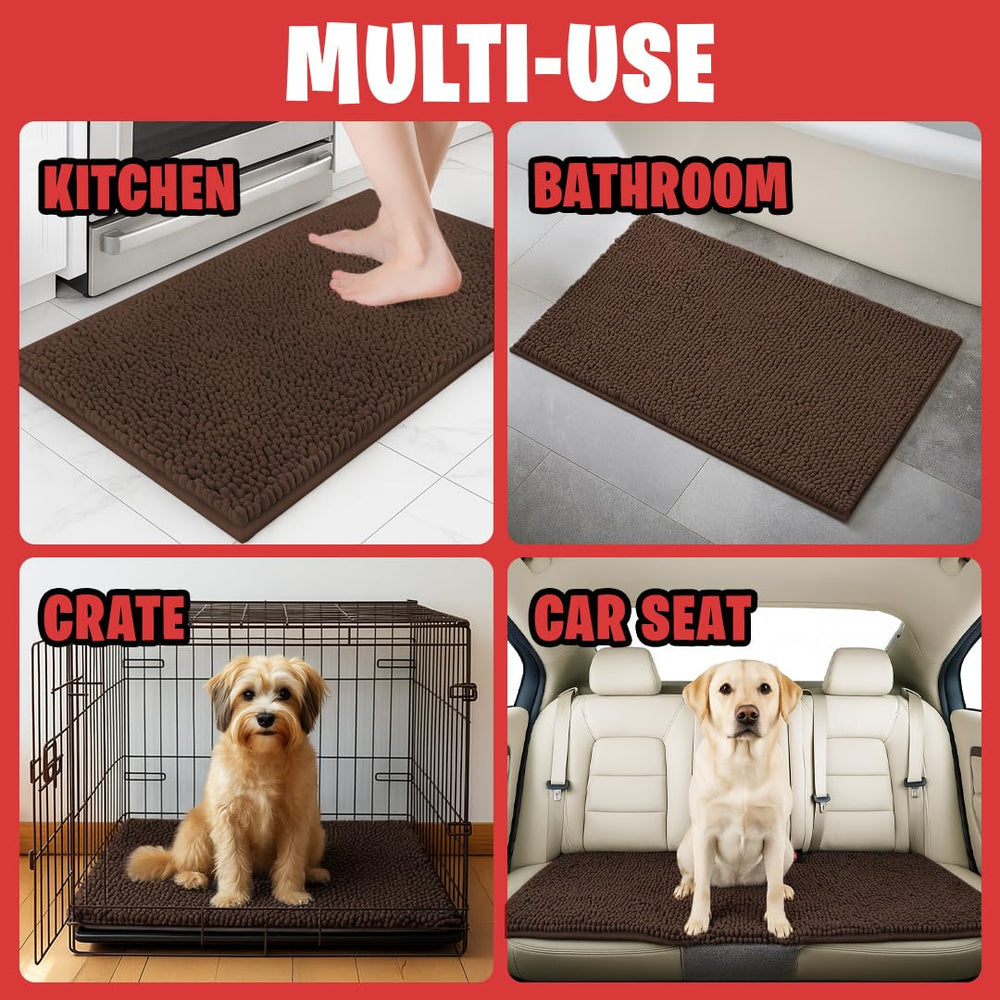 MUDGUARD MAT paw-mud-removal demonstrates effective mess containment at the doorway.