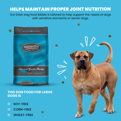 Muenster Ancient Grains Ocean Fish packaging image highlights USA-made quality.