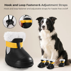 MUFEW dog shoes with adjustable straps during outdoor walks