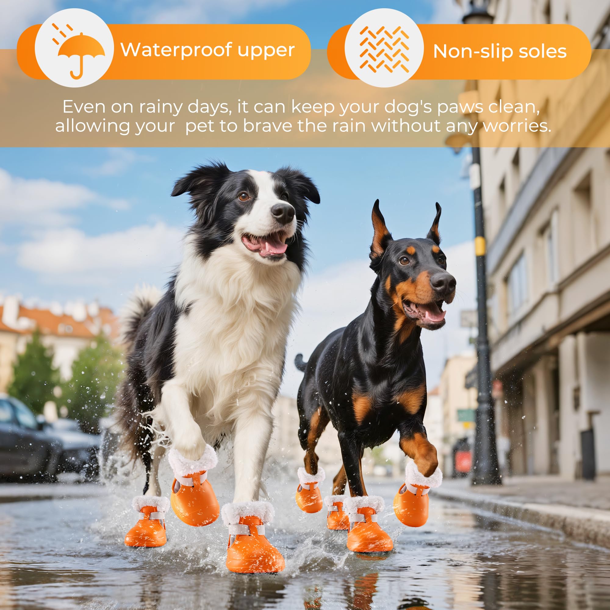 MUFEW dog shoes removable wool liner keeps paws warm and easy to clean