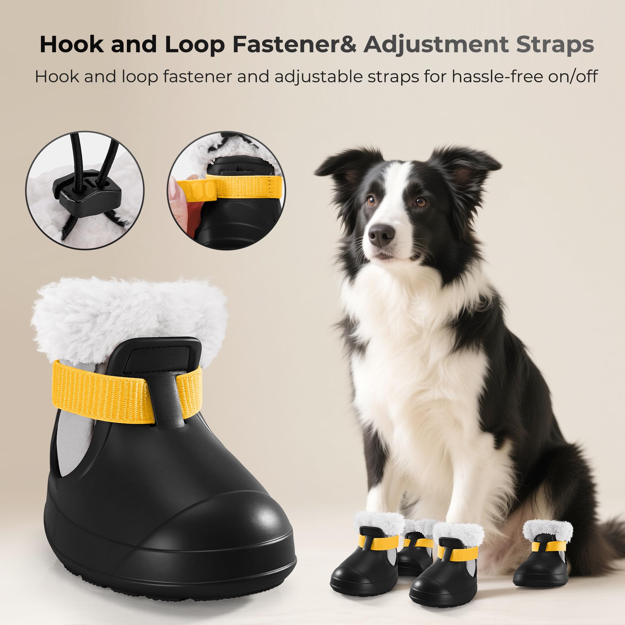 MUFEW dog shoes warm liner closeup detachable fleece for warmth