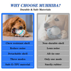 Muhhiba dog toy with 4-inch diameter fits most dogs for easy handling.