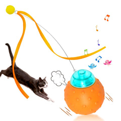 Muhhiba Interactive Cat Toy Ball front view stimulates active play for cats.