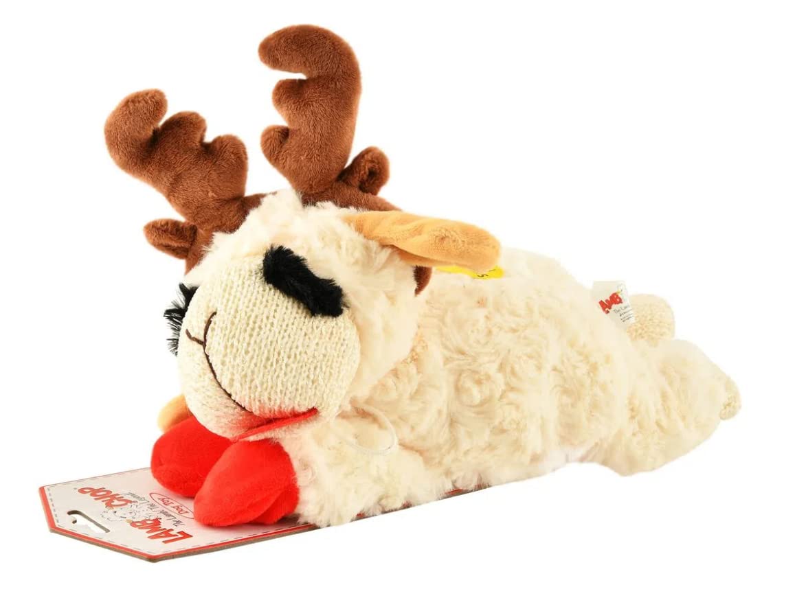 Multipet Holiday Lambchop antlers close-up highlighting plush texture