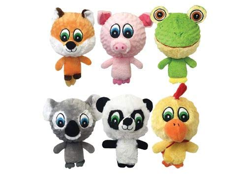 Multipet Knobby Noggins Lamb Chop dog toy with squeaker for interactive fetch play
