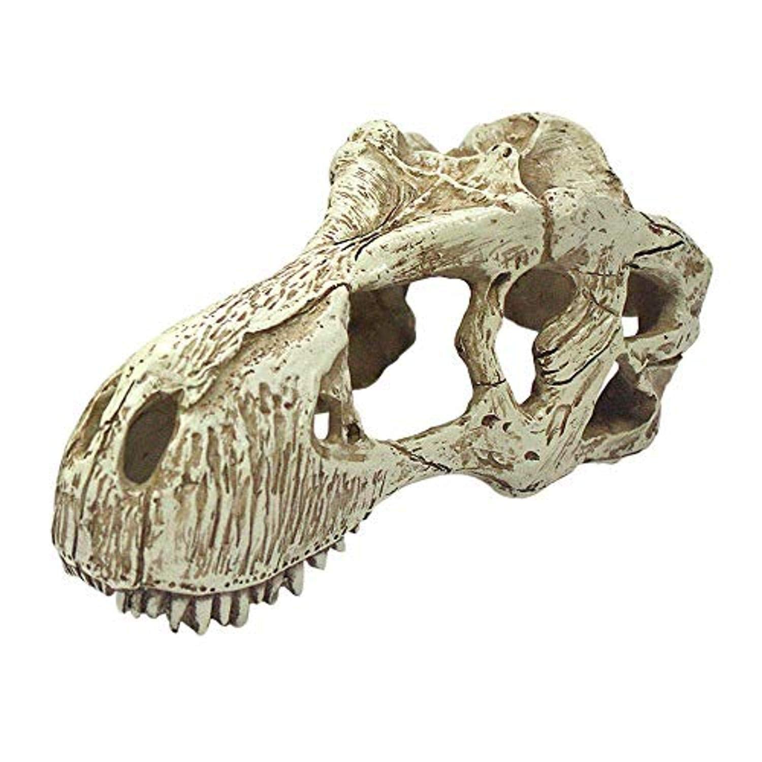 Multipet Komodo T-Rex Skull Large hide offers durable shelter and striking terrarium decor.