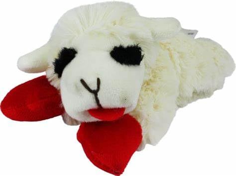 Soft textured Multipet Lamb Chop plush close-up for gentle playtime