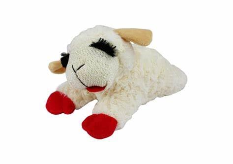 Cozy Multipet Lamb Chop snuggle pose for quiet companionship