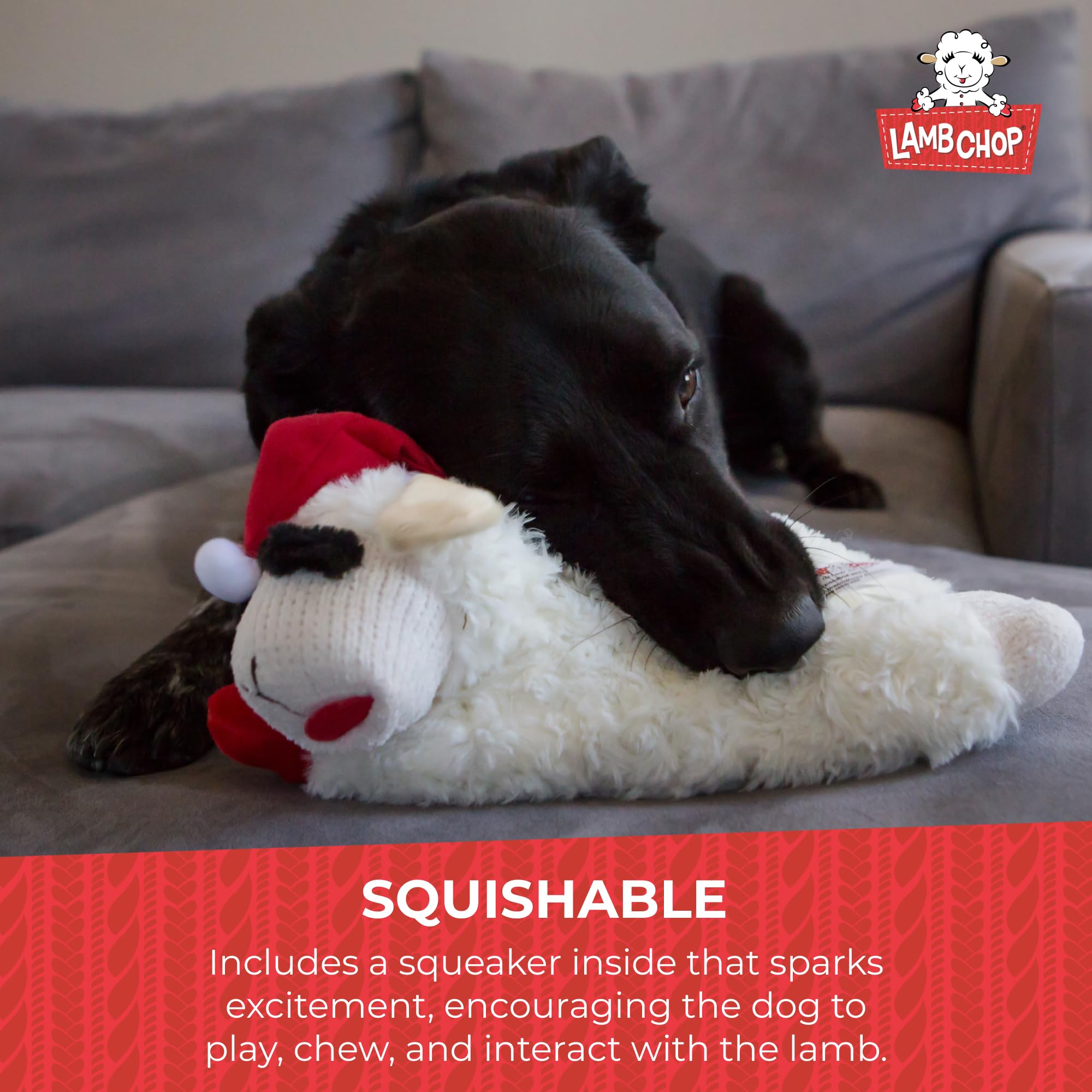 Multipet Lamb Chop soft plush is ideal for cuddling and comforting dogs.