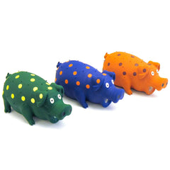 Multipet Polka-Dot Pigs latex dog toy set image 2: soft texture for gentle chewers.