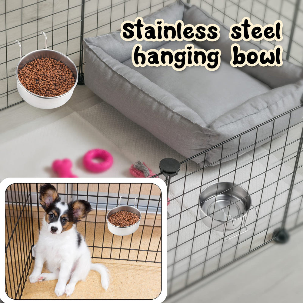 Mumufy anti-spill stainless bowls preventing spills during pet meals.