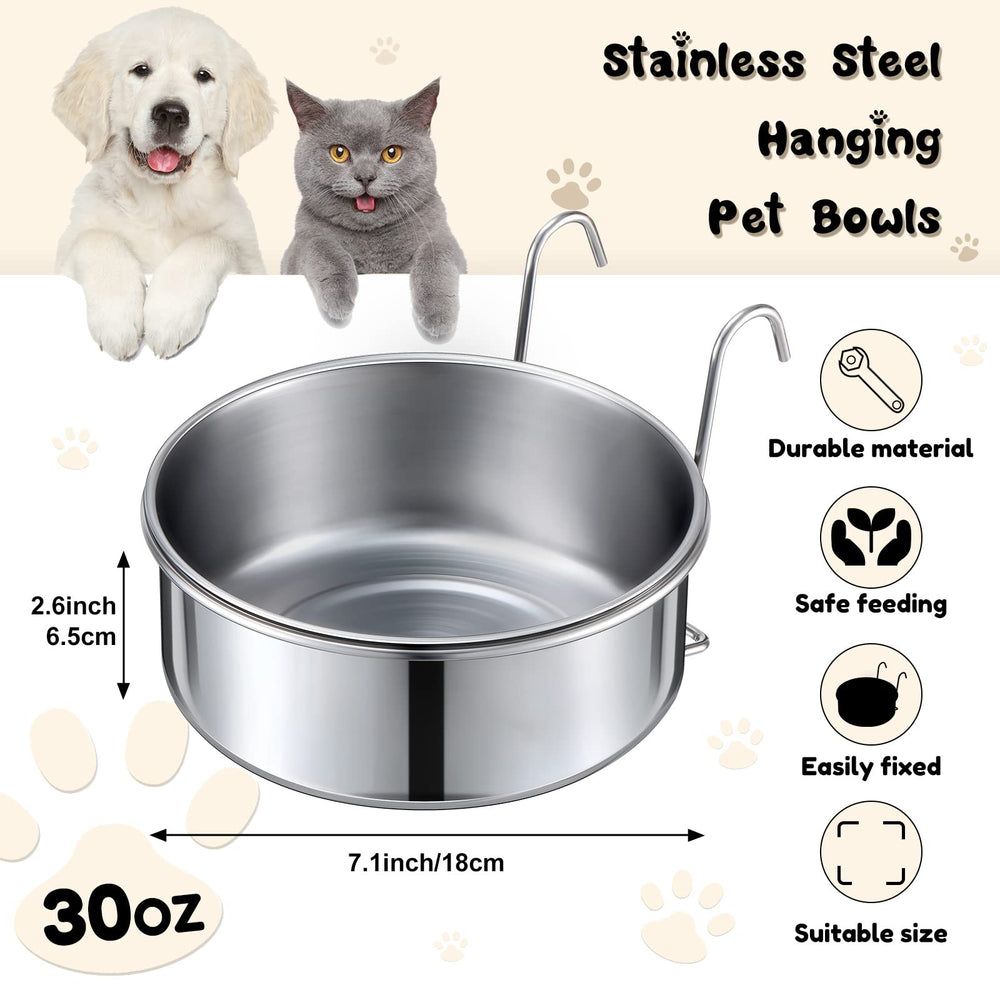 Mumufy crate feeder with detachable bowls and bracket for flexible cage mounting.