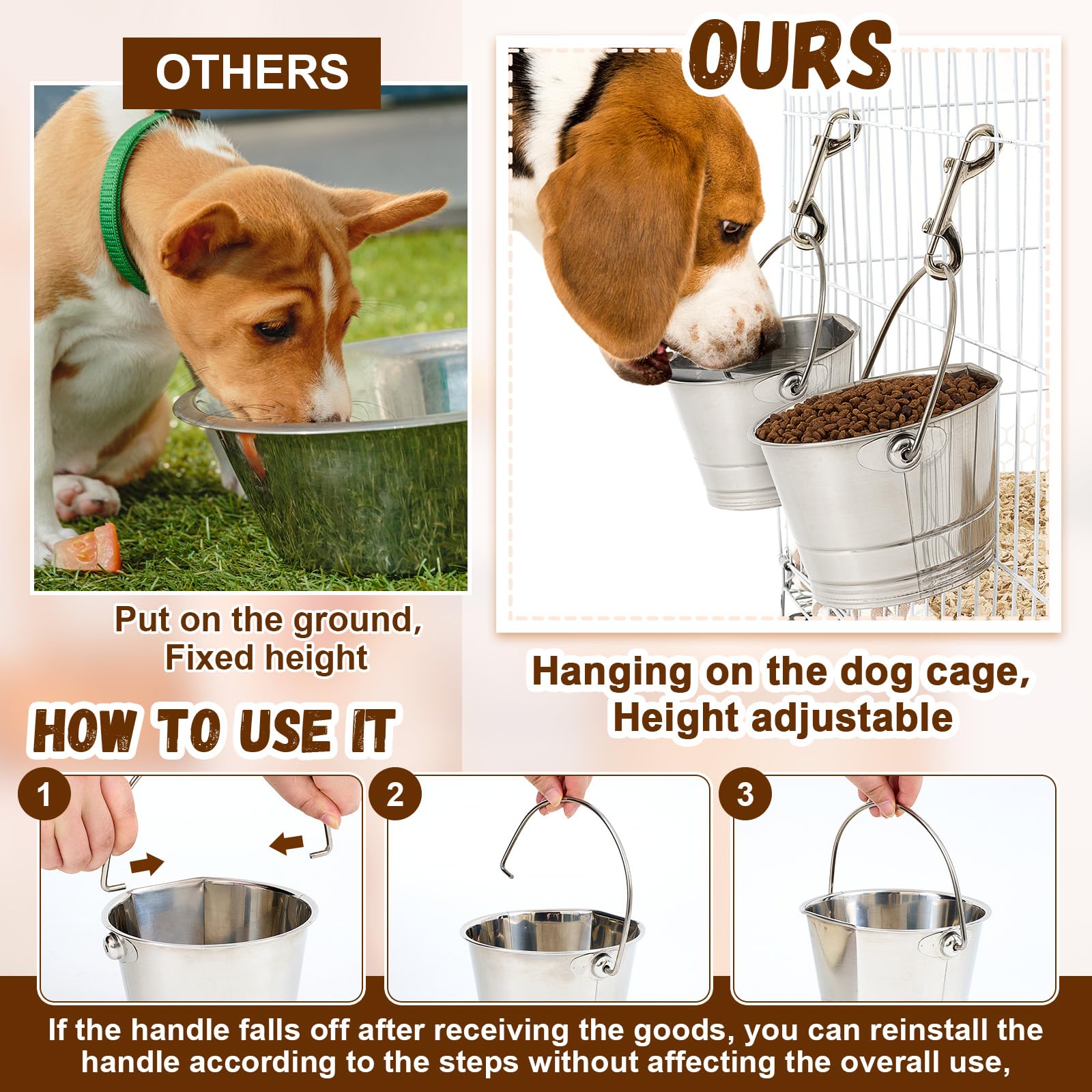Mumufy kennel and cage applications show flat-side design minimizes spills during feeding
