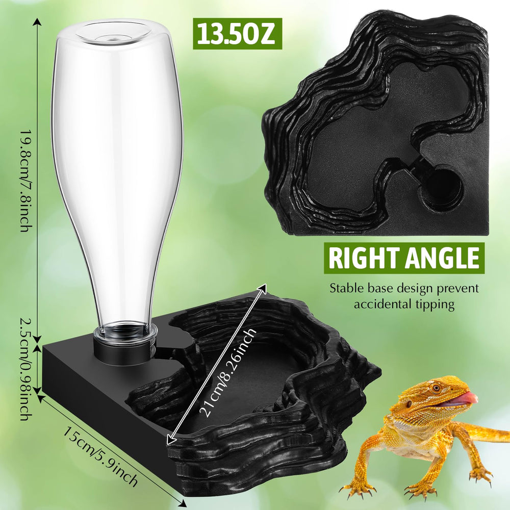 Mumufy reptile water feeder base stability reduces spills.