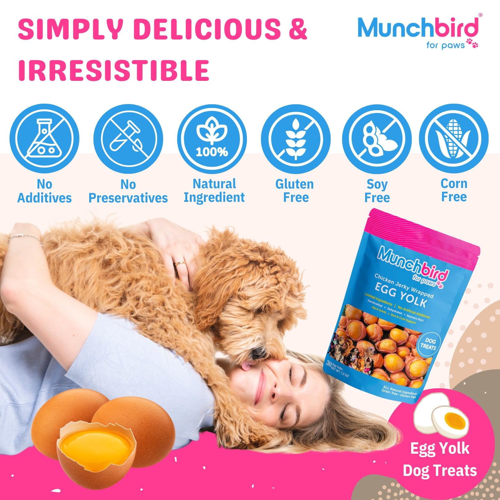 Munchbird dog enjoys the treats during training sessions