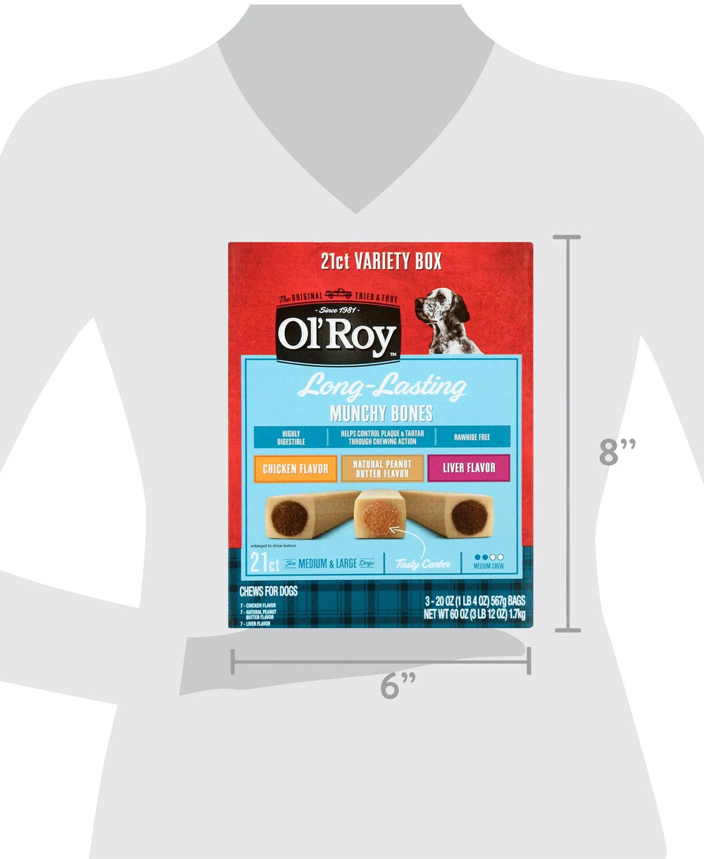 Munchy Bone dental chew supports dental care through natural chewing action.