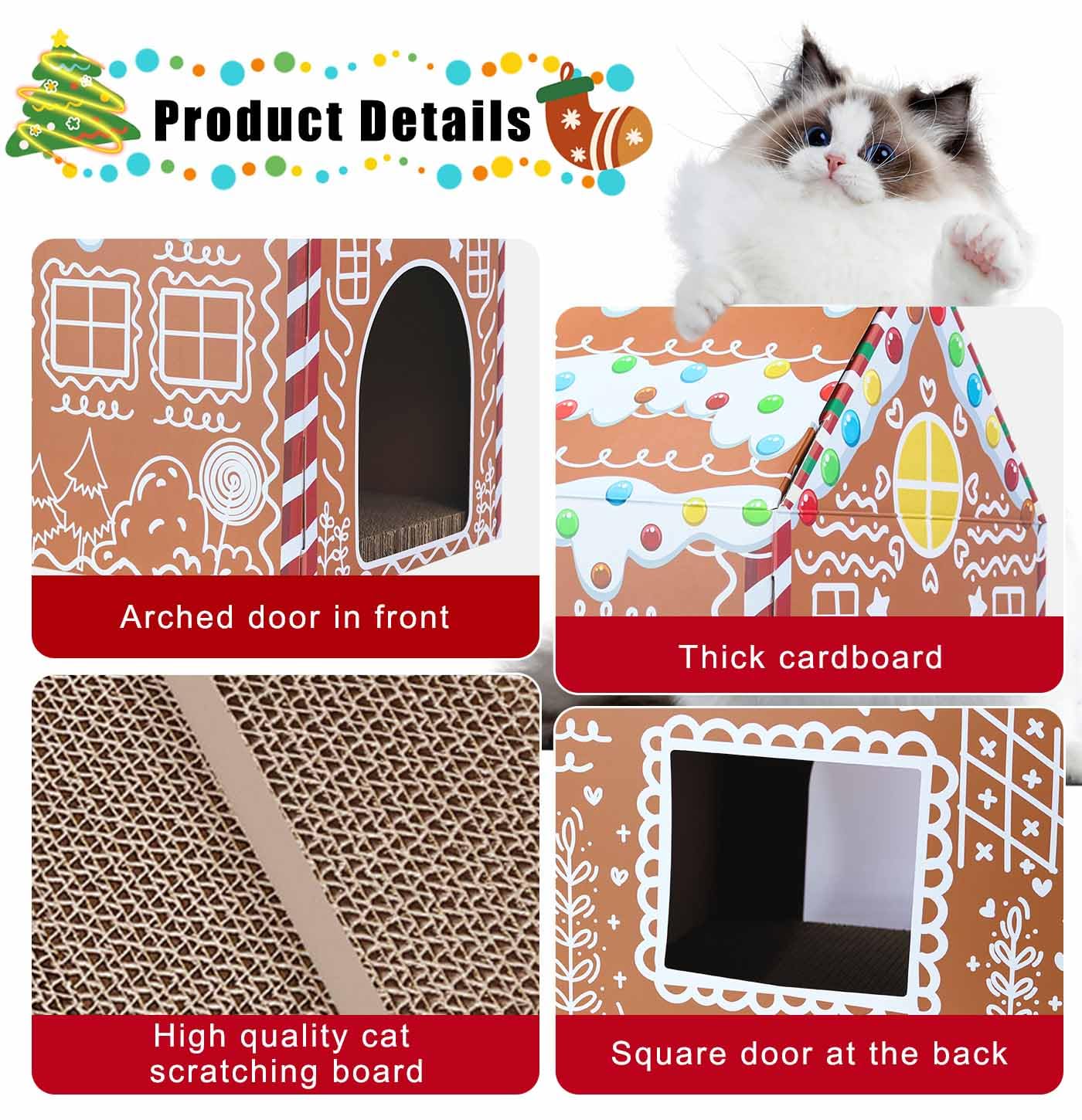 MUNILAIL Cat scratch pad with included catnip invites soft scratching and exploration