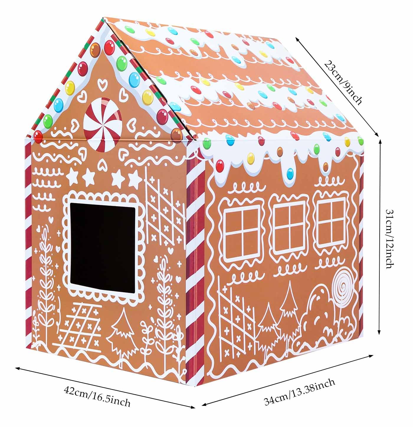 MUNILAIL Christmas Gingerbread Cat House interior view shows room to rest and observe