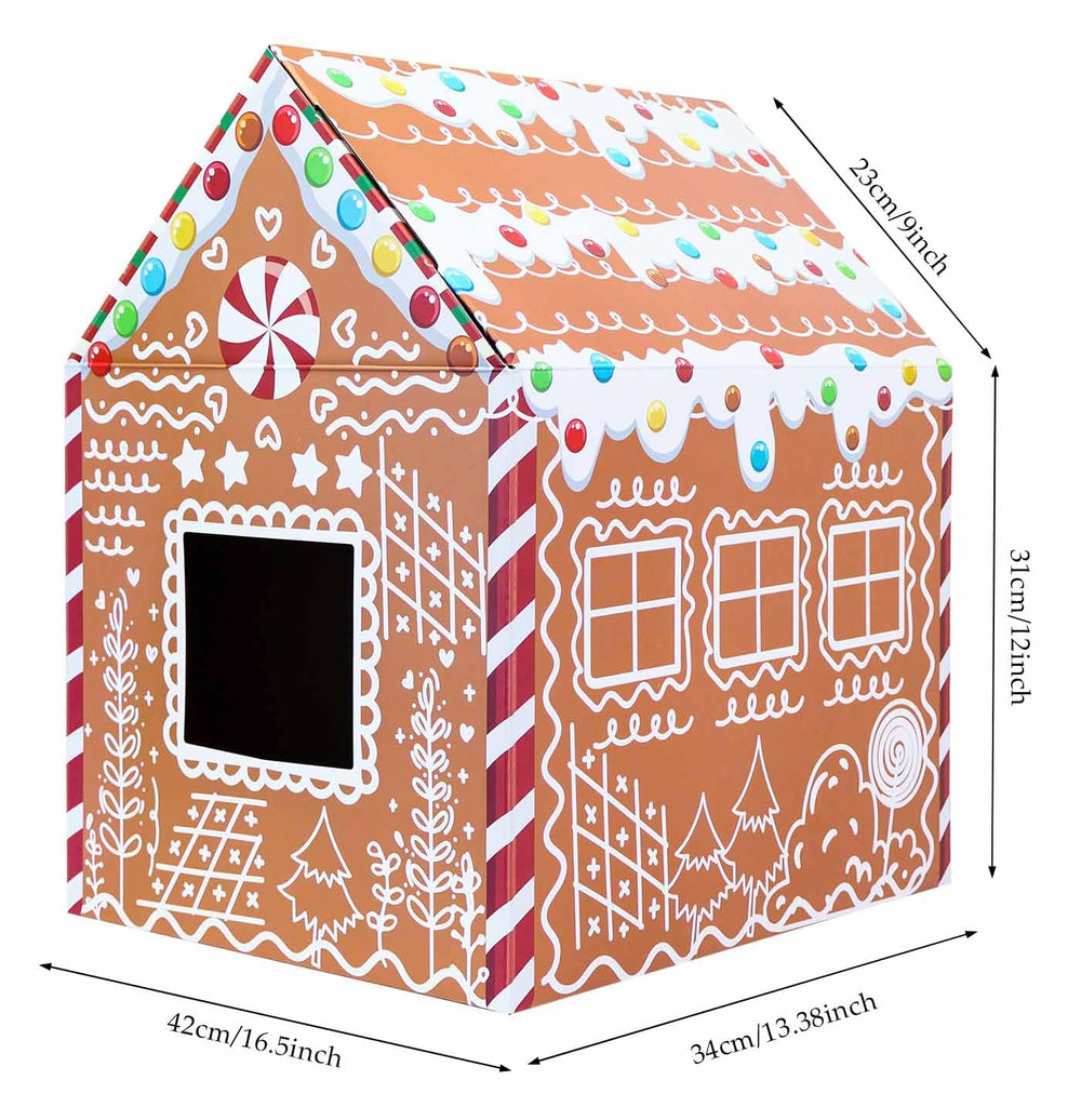 MUNILAIL Christmas Gingerbread Cat House interior view shows room to rest and observe