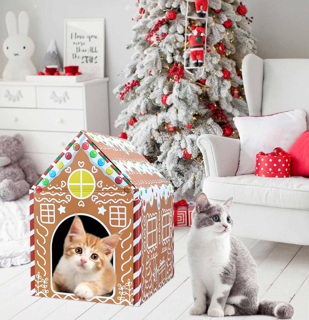 MUNILAIL Gift-worthy cat house that doubles as festive décor and a playful hideaway