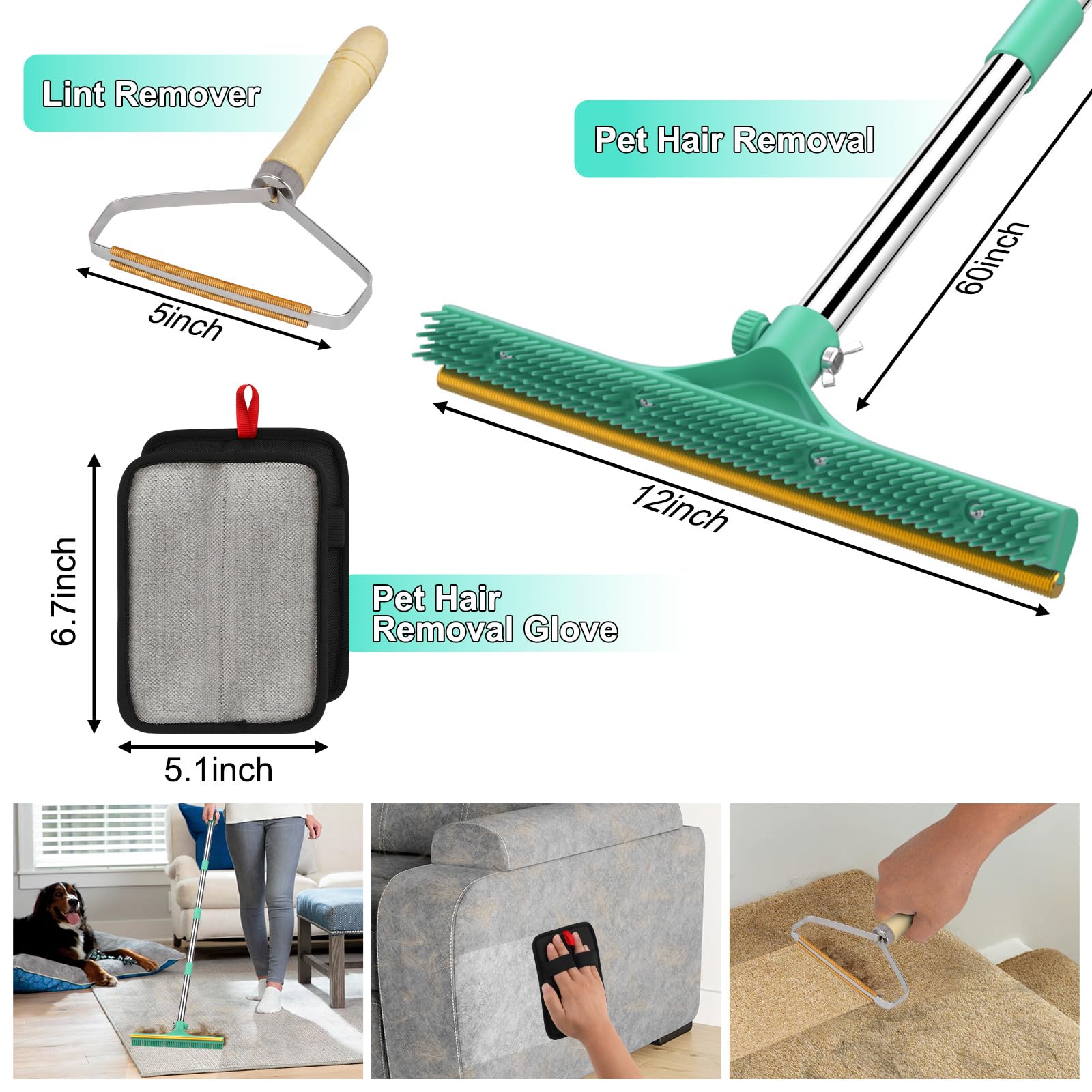 Mupapi Y-shaped pet hair remover cleans tight corners