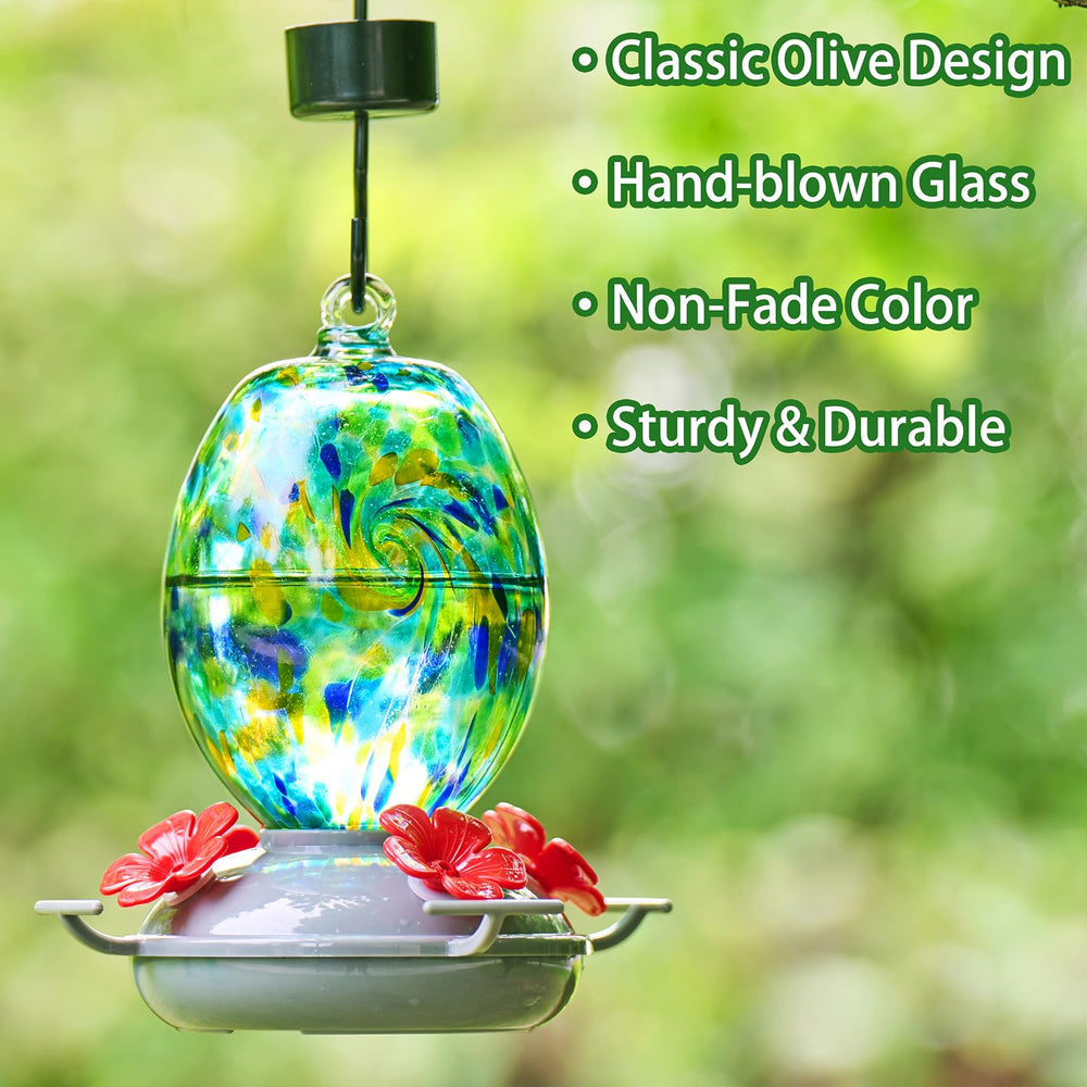 Muse Garden plastic-base hummingbird feeder offers durable outdoor use with weather resistance.