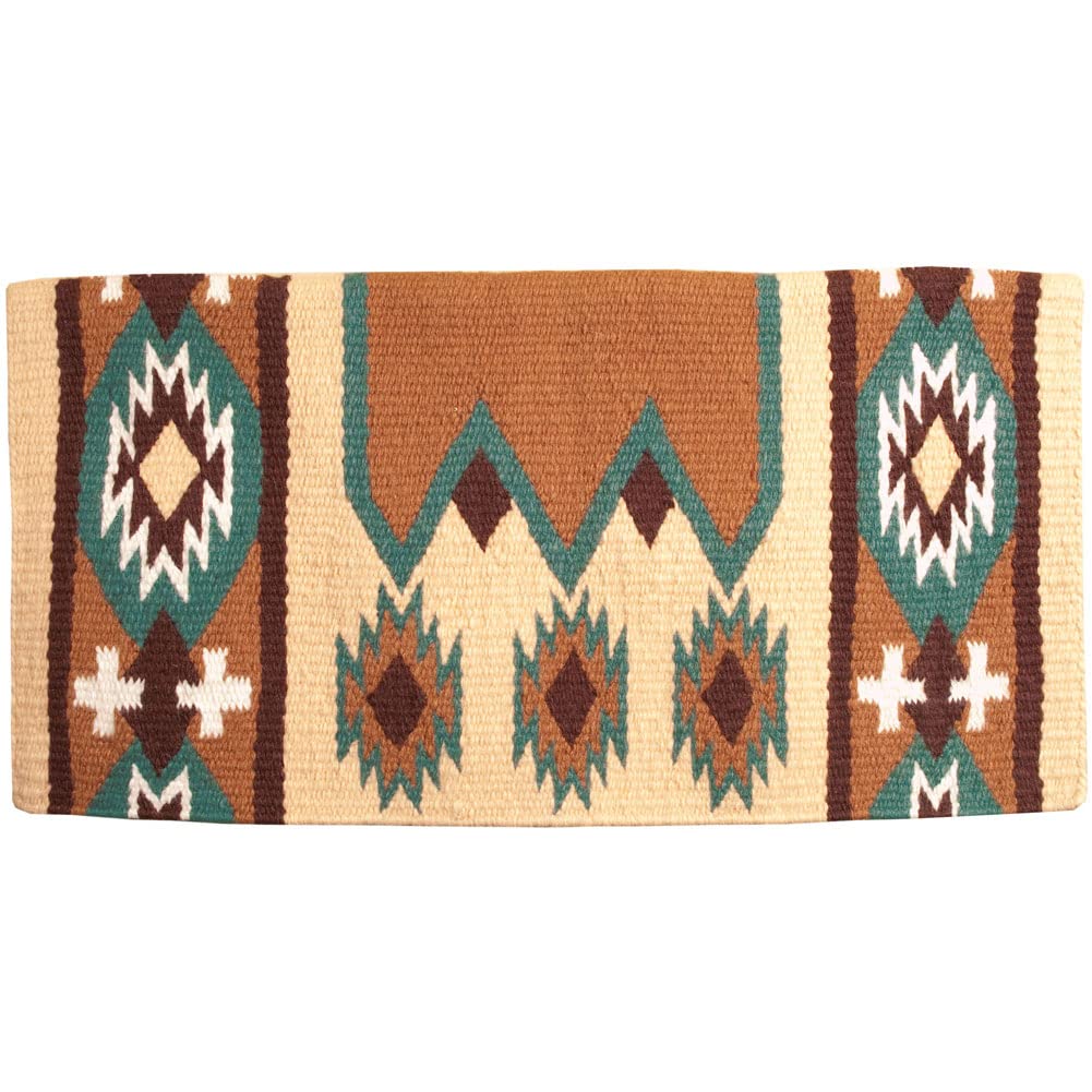 Mustang NZ Wool Laredo saddle blanket cross design adds durable, classic barn style.