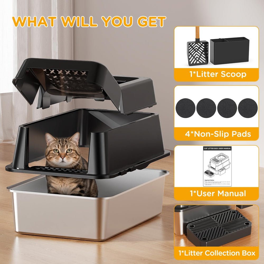 Mutrelenx litter-box foot-pedal eases entry for short-legged or senior cats