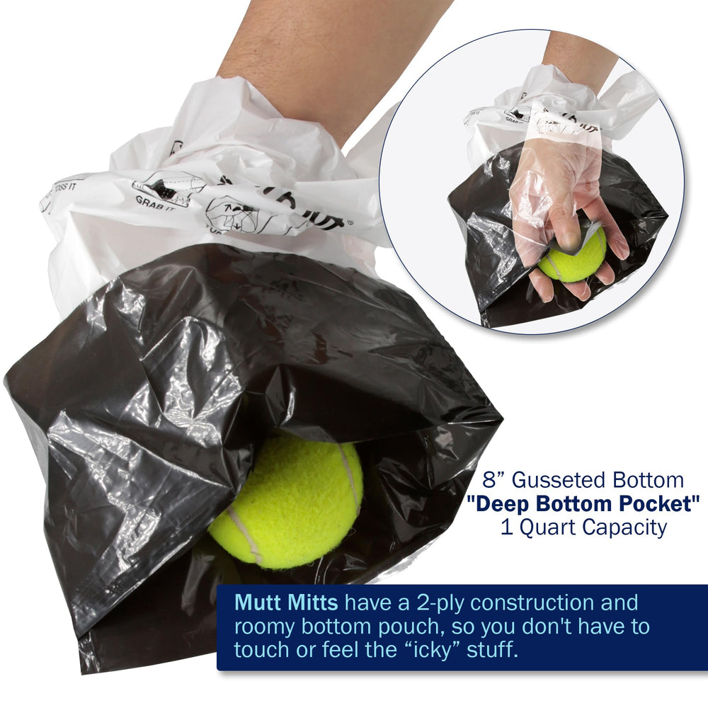 Mutt Mitt 2-Ply mitten unscented label image—unscented bags for discreet pickups.