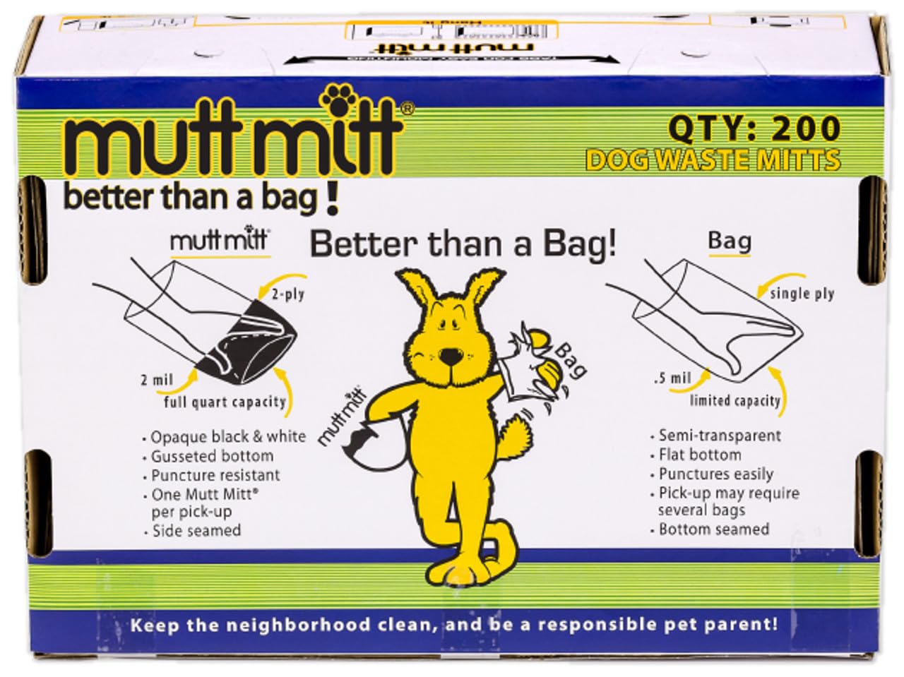 Mutt Mitt commercial-grade refill header conveys professional-grade reliability.