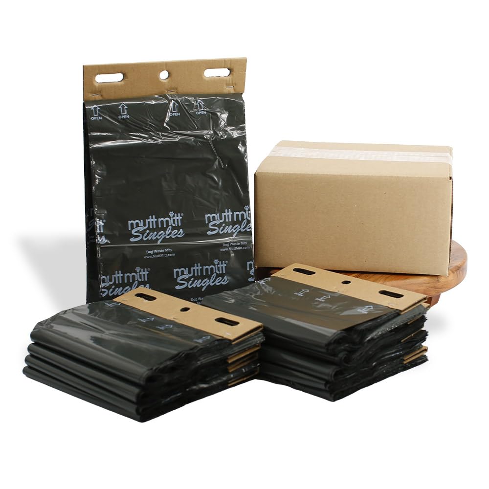 Mutt Mitt Singles bags pack ready for two dog stations enabling easy cleanup