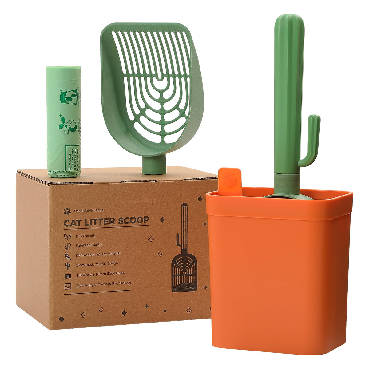 MUTTROS cactus cat scooper plant design enhances decor while simplifying cleanup