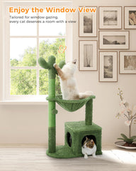 MUTTROS Cactus Cat Tree condo provides private napping space and quiet retreat.