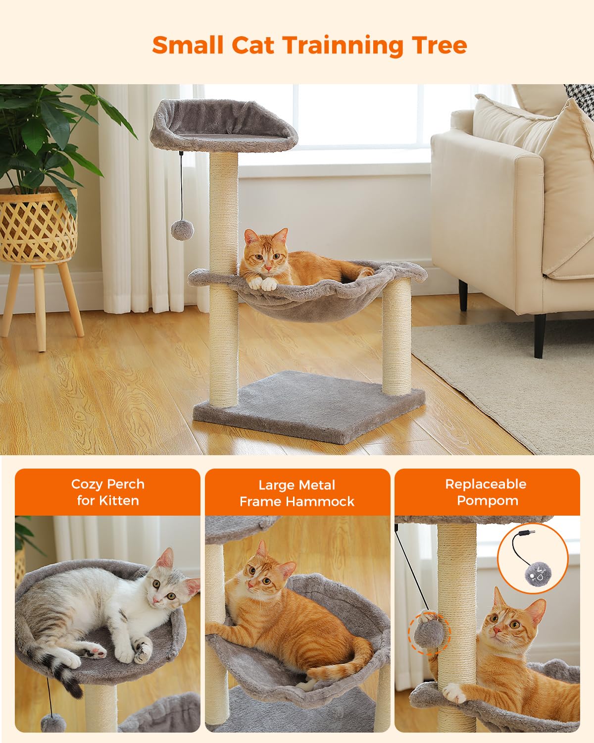 MUTTROS cat tree 28-inch assembly-instructions included for hassle-free setup.