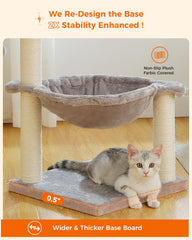 MUTTROS cat tree 28-inch self-groomer provides built-in massaging relief and grooming aid.