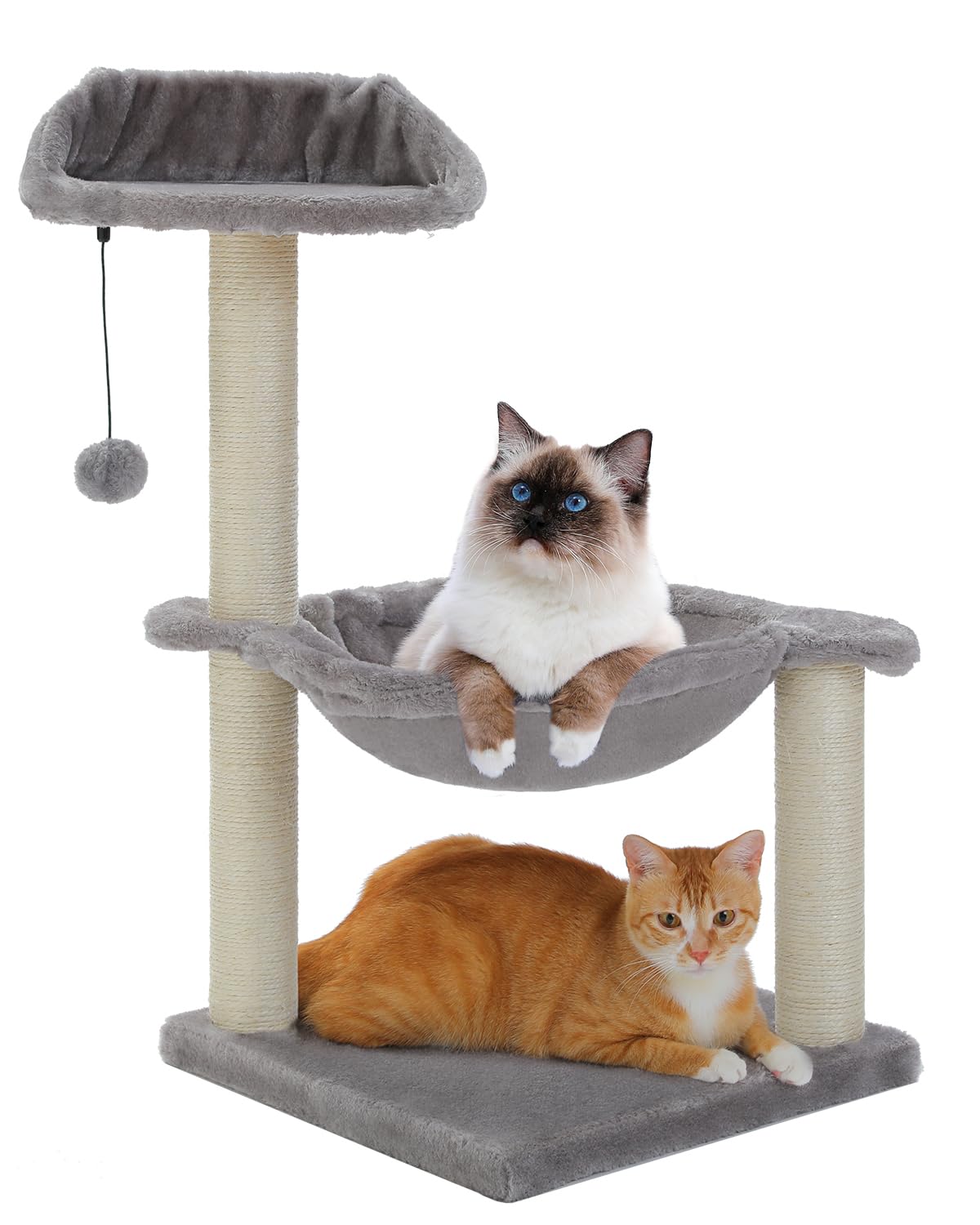 MUTTROS cat tree 28-inch side view shows compact, space-saving design for kittens and small cats.