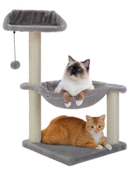 MUTTROS cat tree 28-inch side view shows compact, space-saving design for kittens and small cats.