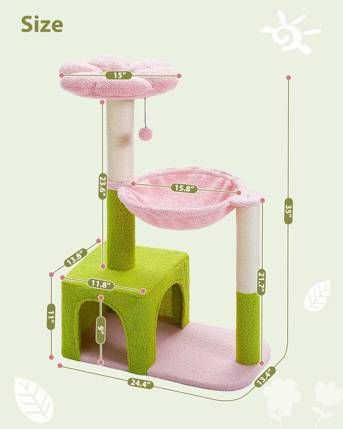MUTTROS Flower Cat Tree easy assembly with quick-start guide