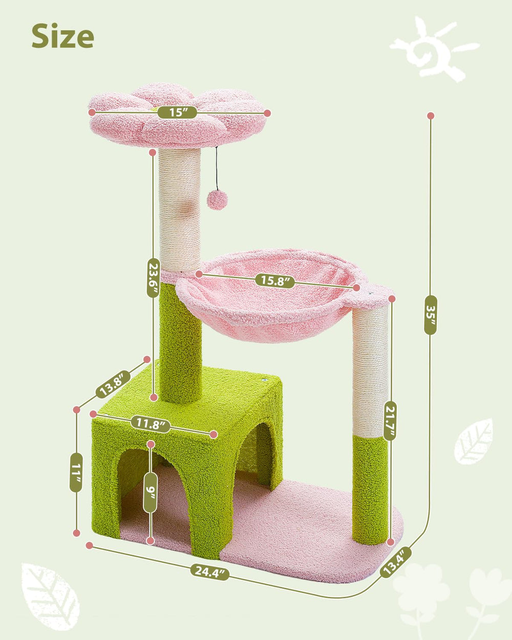 MUTTROS Flower Cat Tree easy assembly with quick-start guide