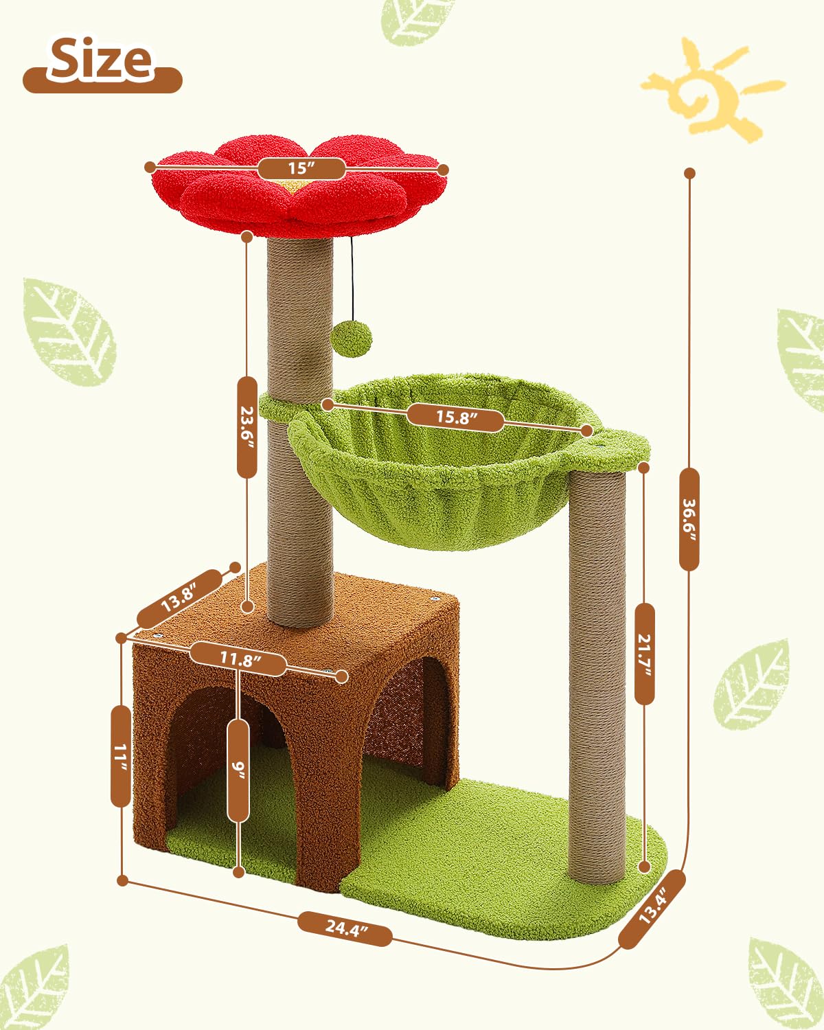 MUTTROS Flower Cat Tree easy assembly with simple instructions saves setup time