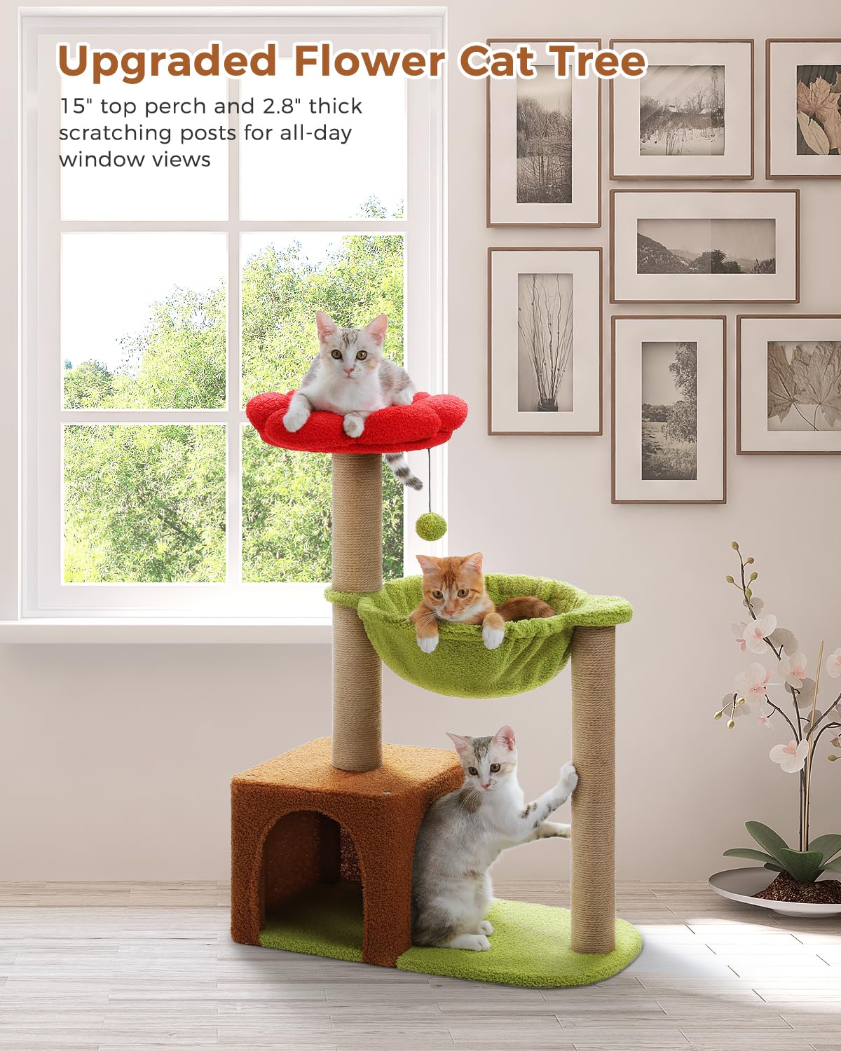MUTTROS Flower Cat Tree easy-clean surface simplifies maintenance for busy households
