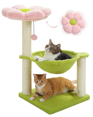 MUTTROS Flower Cat Tree flower-perch provides cozy nap spot.